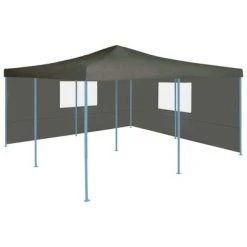 VidaXL Belvédère pliable avec 2 parois 5x5 m Anthracite
