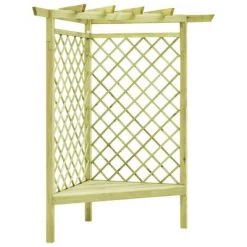 VidaXL Pergola d'angle avec siège 130x130x197 cm Pin imprégné