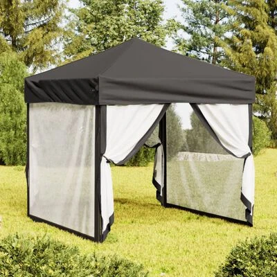 VidaXL Tente de réception pliable avec parois Anthracite 2x2 m – Image 2
