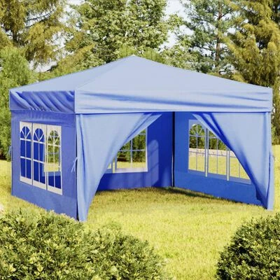 VidaXL Tente de réception pliable avec parois Bleu 3x3 m – Image 2