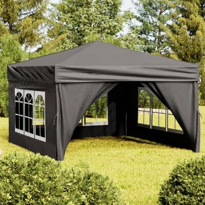VidaXL Tente de réception pliable avec parois Anthracite 3x3 m – Image 2