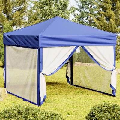 VidaXL Tente de réception pliable avec parois Bleu 3x3 m – Image 2