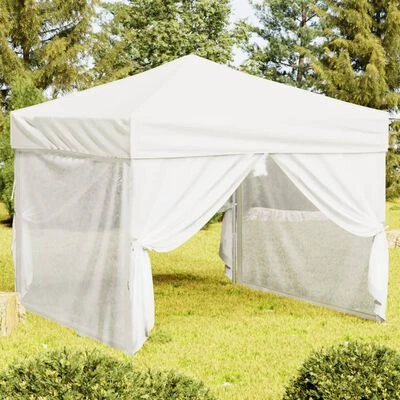 VidaXL Tente de réception pliable avec parois Blanc 3x3 m – Image 2