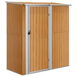VidaXL Abri à vélos de jardin Marron 180,5x97x209,5 cm Acier galvanisé