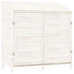 VidaXL Remise de jardin Blanc 102x52x112 cm Bois de sapin solide
