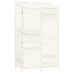 VidaXL Remise de jardin Blanc 102x52x174,5 cm Bois de sapin solide