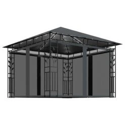 VidaXL Tonnelle avec moustiquaire et lumières LED 3x3x2,73m Anthracite