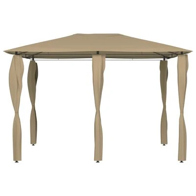 VidaXL Belvédère avec revêtement de poteaux 3x4x2,6 m Taupe 160 g/m² – Image 2