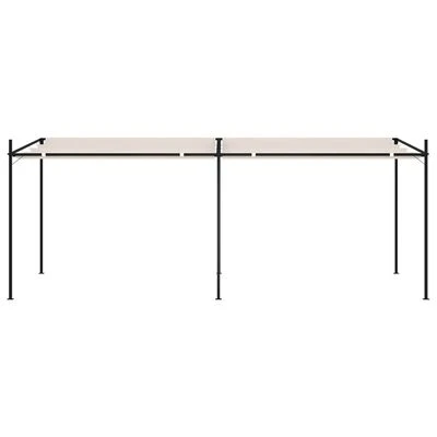 VidaXL Belvédère avec toit rétractable 600x300x233 cm Crème – Image 2