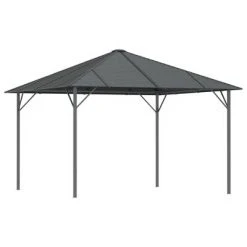 VidaXL Belvédère avec toit 3x3 m Anthracite