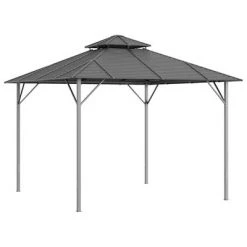 VidaXL Belvédère avec toit double 3x3 m Anthracite
