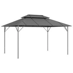 VidaXL Tonnelle avec toit double 3x4 m Anthracite