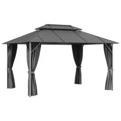 VidaXL Tonnelle avec parois latérales et toit double 3x4 m Anthracite