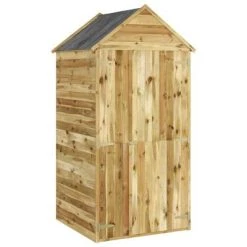 VidaXL Abri à outils avec porte 107x107x220 cm Bois de pin imprégné