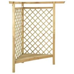 VidaXL Pergola d'angle avec banc 166x81x174 cm Bois de pin imprégné