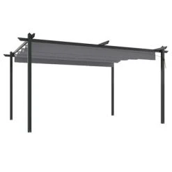 VidaXL Tonnelle de jardin avec toit rétractable 4x3 m Anthracite