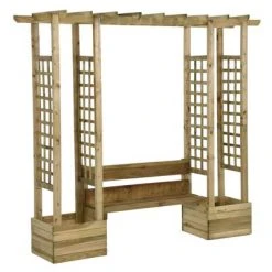 VidaXL Pergola de jardin avec banc et jardinières Bois de pin imprégné