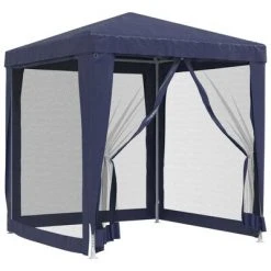 VidaXL Tente de fête avec 4 parois latérales en maille Bleu 2x2 m PEHD