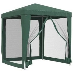 VidaXL Tente de fête avec 4 parois latérales en maille Vert 2x2 m PEHD