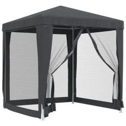 VidaXL Tente de fête avec 4 parois latérales en maille Anthracite 2x2m