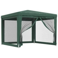 VidaXL Tente de fête avec 4 parois latérales en maille Vert 3x3 m PEHD