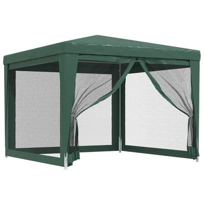VidaXL Tente de fête avec 4 parois latérales en maille Vert 3x3 m PEHD