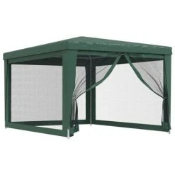 VidaXL Tente de fête avec 4 parois latérales en maille Vert 3x4 m PEHD