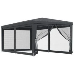 VidaXL Tente de fête avec 6 parois latérales en maille Anthracite 3x6m