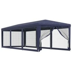VidaXL Tente de fête avec 8 parois latérales en maille Bleu 3x9 m PEHD
