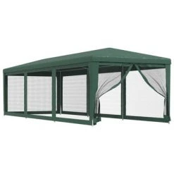 VidaXL Tente de fête avec 8 parois latérales en maille Vert 3x9 m PEHD