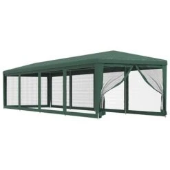 VidaXL Tente de fête et 10 parois latérales en maille Vert 3x12 m PEHD