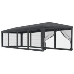 VidaXL Tente de fête et 10 parois latérales en maille Anthracite 3x12m