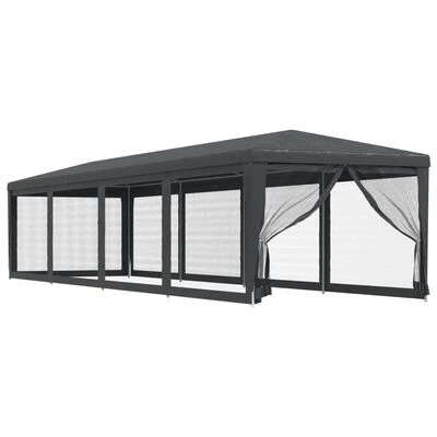 VidaXL Tente de fête et 10 parois latérales en maille Anthracite 3x12m