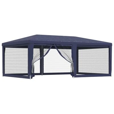 VidaXL Tente de fête avec 6 parois latérales en maille Bleu 6x4 m PEHD