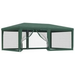 VidaXL Tente de fête avec 6 parois latérales en maille Vert 6x4 m PEHD