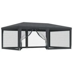 VidaXL Tente de fête avec 6 parois latérales en maille Anthracite 6x4m