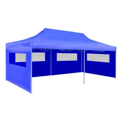 VidaXL Tente de réception pliable bleue 3 x 6 m