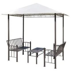VidaXL Pavillon de jardin avec table et bancs 2,5 x 1,5 x 2,4 m