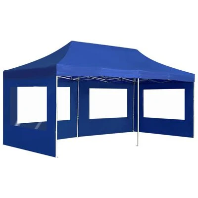 VidaXL Tente de réception pliable avec parois Aluminium 6 x 3 m Bleu – Image 2