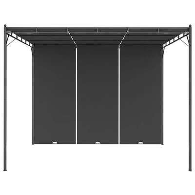VidaXL Belvédère de jardin avec rideau latéral 3x3x2,25 m Anthracite – Image 2