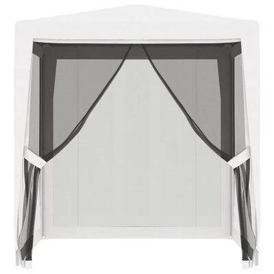VidaXL Tente de réception avec 4 parois latérales en maille 2x2m Blanc – Image 2