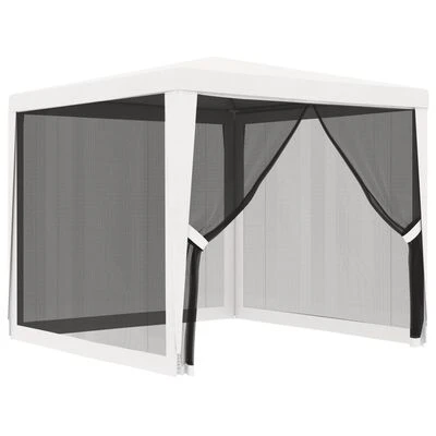 VidaXL Tente de réception 4 parois latérales en maille 2,5x2,5 m Blanc – Image 2