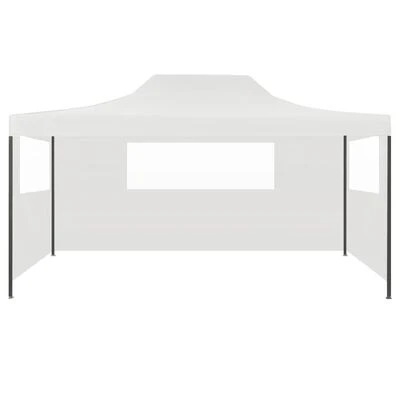 VidaXL Tente pliable de réception avec 3 parois 3 x 4,5 m Blanc – Image 2