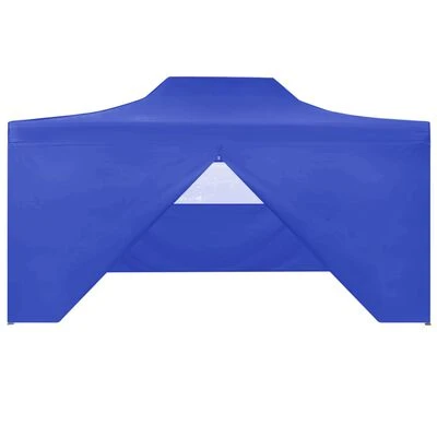 VidaXL Tente de réception pliable avec 4 parois 3x4 m Acier Bleu – Image 2