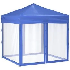 VidaXL Tente de réception pliable avec parois Bleu 2x2 m