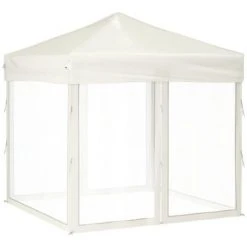 VidaXL Tente de réception pliable avec parois Crème 2x2 m