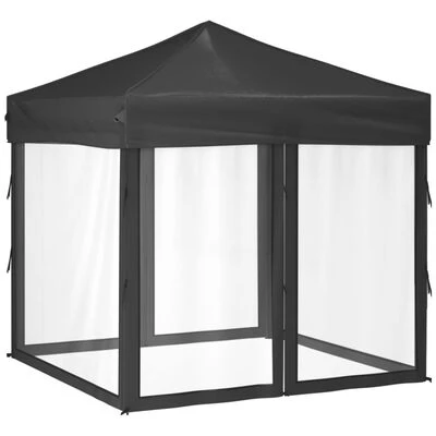 VidaXL Tente de réception pliable avec parois Anthracite 2x2 m