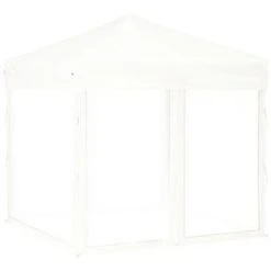 VidaXL Tente de réception pliable avec parois Blanc 2x2 m
