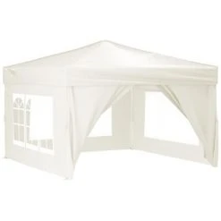 VidaXL Tente de réception pliable avec parois Crème 3x3 m