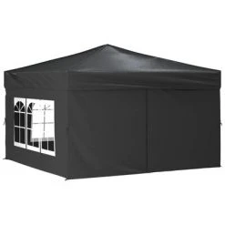 VidaXL Tente de réception pliable avec parois Anthracite 3x3 m